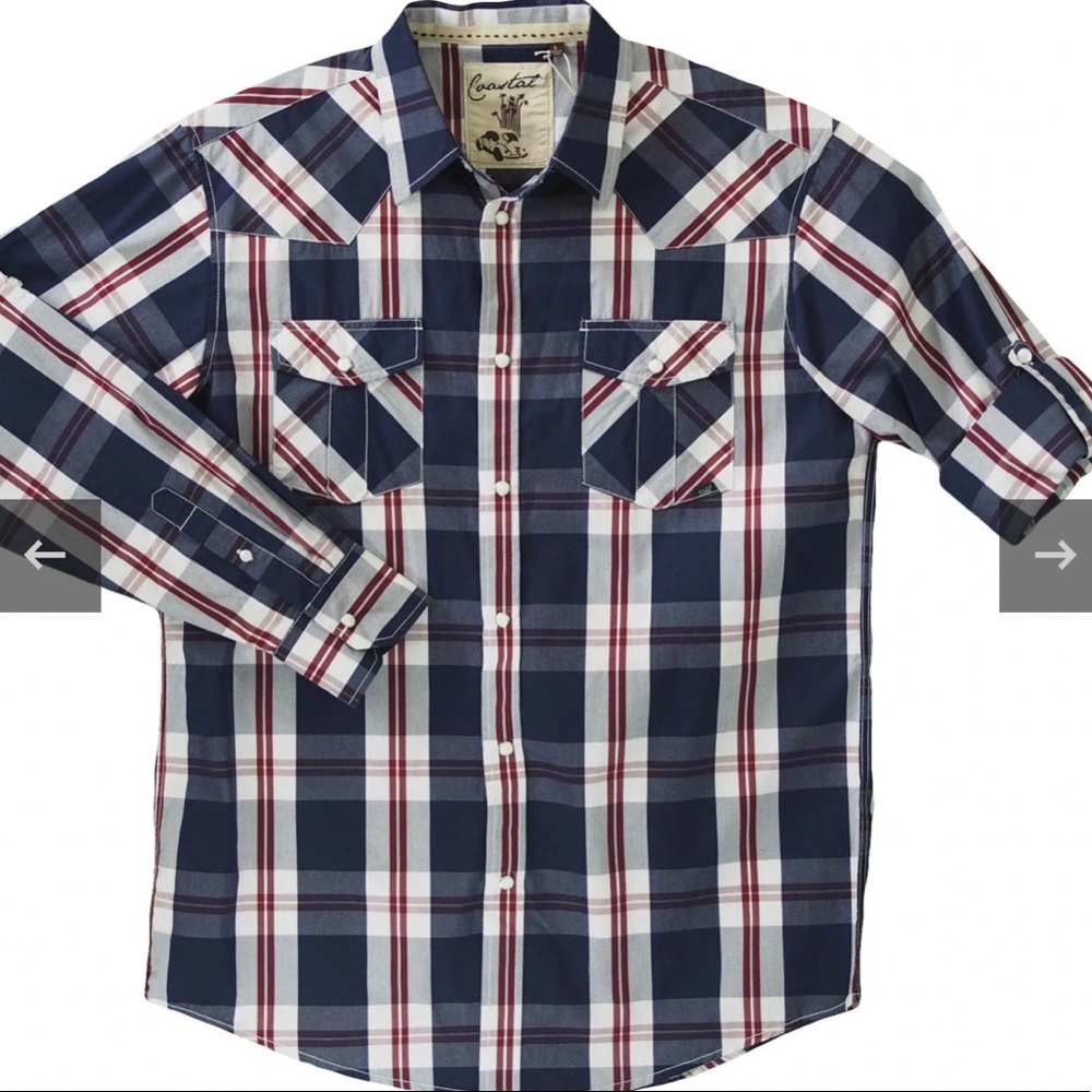 Coastal Long Sleeve Snap Button “Lincoln” Shirt